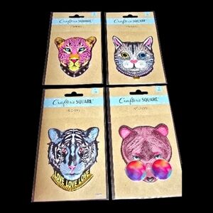 4 Puffy 3D Stickers - Feline & Bear - Crafter's Square